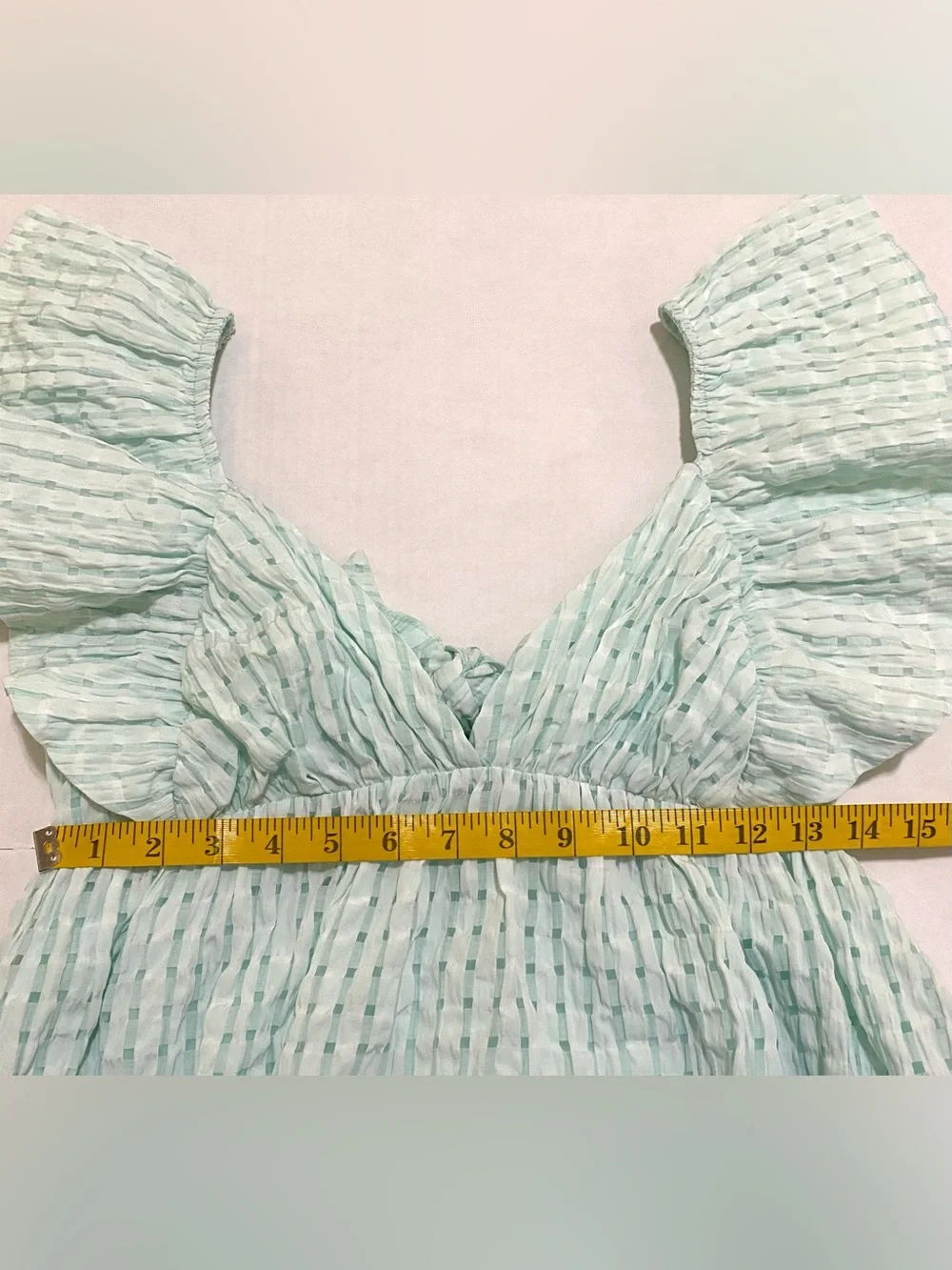 Day+Moon Womens M Mint Green Ruffle Dress Boho Summer Coastal Preppy Cottagecore